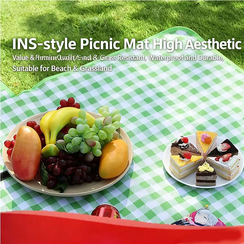 Outdoor Waterproof Picnic Mat Moistureproof Portable Beach Mat Ins Style Camping Picnic Blanket for Travel Camping Hiking