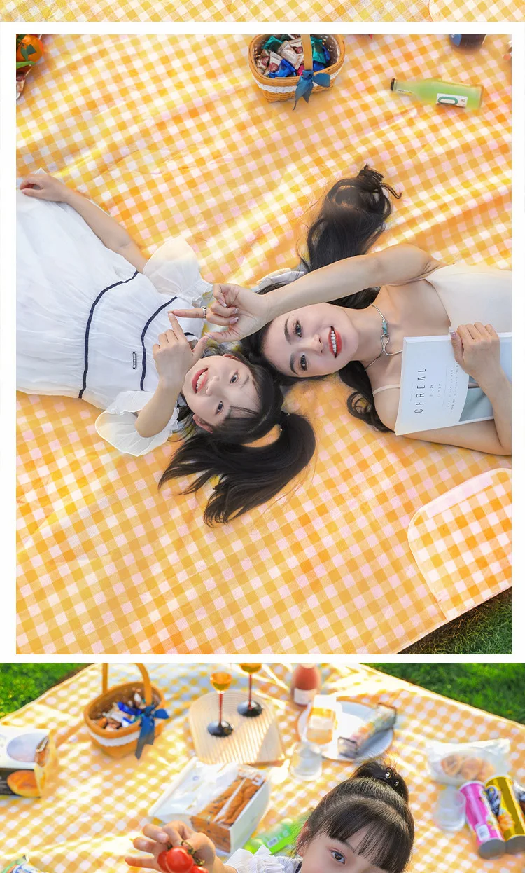Outdoor Waterproof Picnic Mat Moistureproof Portable Beach Mat Ins Style Camping Picnic Blanket for Travel Camping Hiking