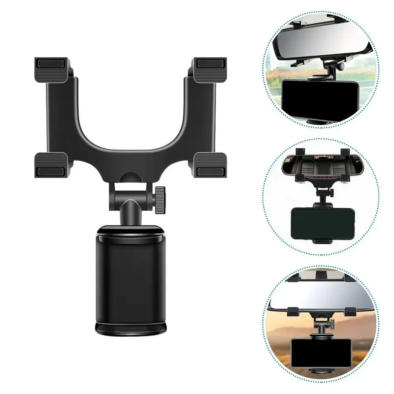 360 Foldable Navigation GPS Bracket Car Phone Holder Rearview Mirror Mount Adjustable Cell Phone Support Stable For Smartphone