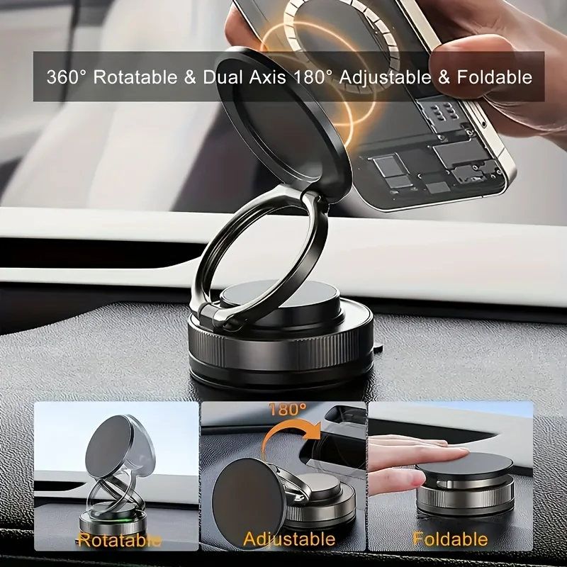 Magnetic Car Phone Holder 360° Rotatable Strong Magnet Stand Portable Mount Universal Suction Cup Phone Mount for MagSafe