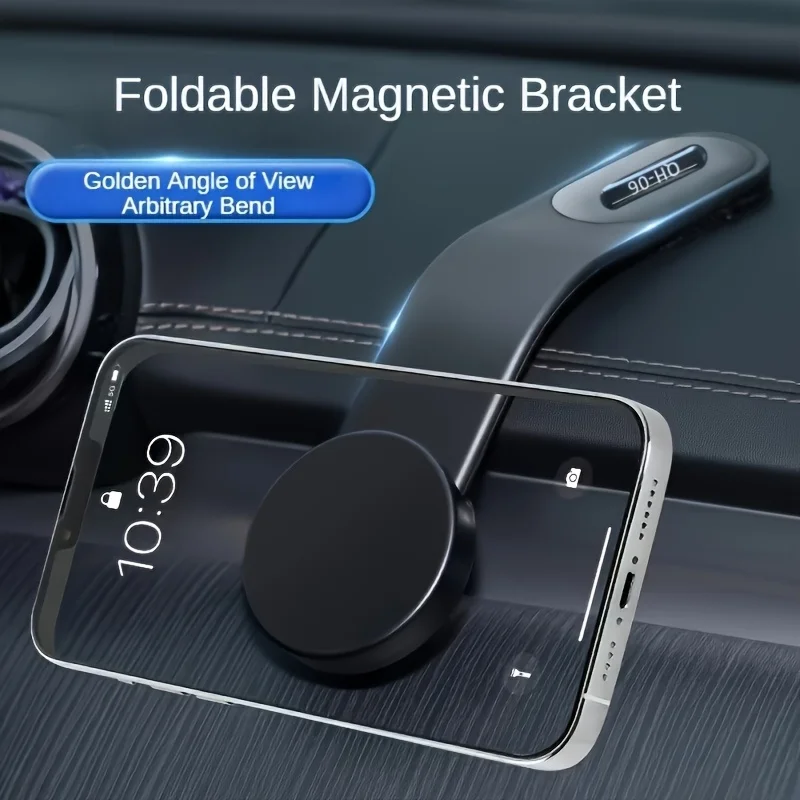 Magnetic Car Phone Holder GPS Holder Auto Dashboard Mount for Phone Thickened Aluminum Alloy an Be Bent At Any Angle Accessories