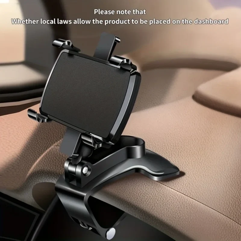 360° Rotatable Car Phone Holder Universal Dashboard Easy Clips Mount Stand Cellphone Holder for GPS Navigation Car Accessories