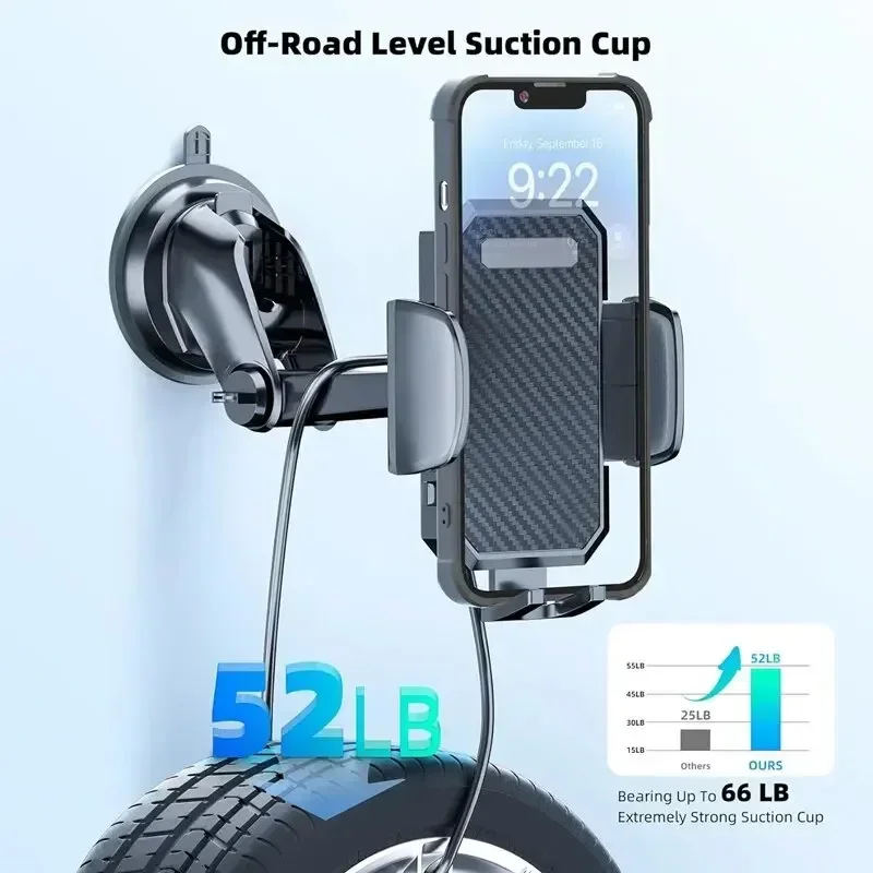 Universal Sucker Car Phone Holder 360° Rotation Windshield & Dashboard Mount Mobile Cell Support Bracket for Smartphones