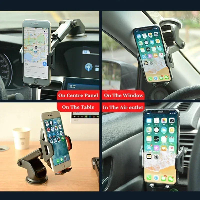 Universal Sucker Car Phone Holder 360° Rotation Windshield & Dashboard Mount Mobile Cell Support Bracket for Smartphones
