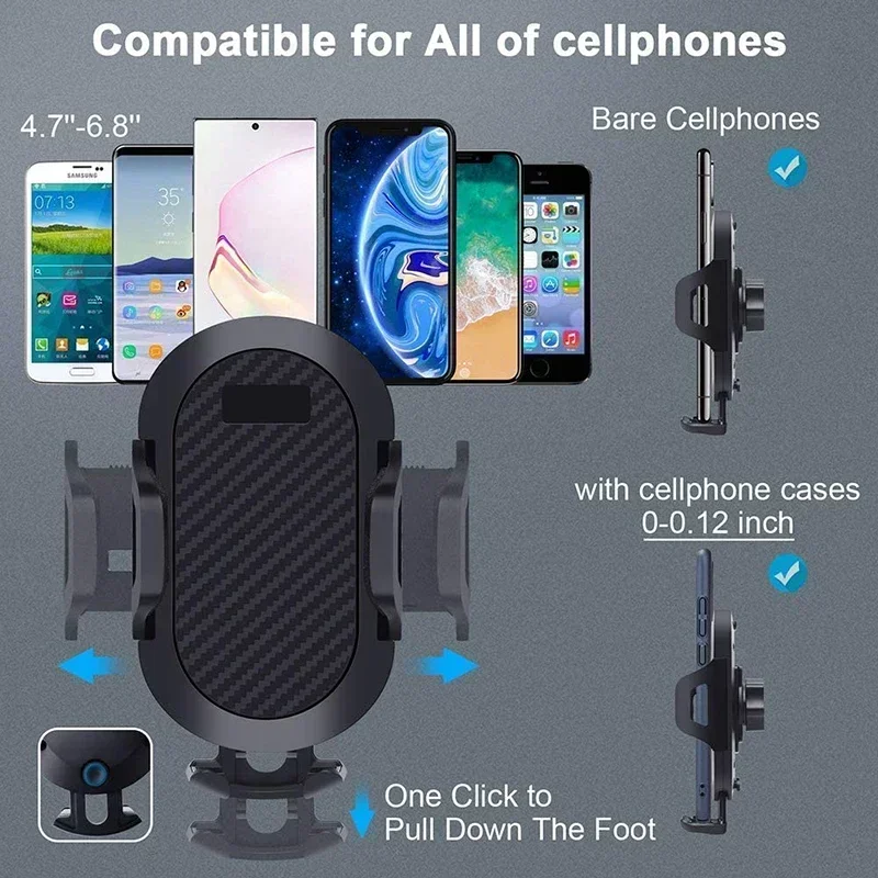 Universal Sucker Car Phone Holder 360° Rotation Windshield & Dashboard Mount Mobile Cell Support Bracket for Smartphones