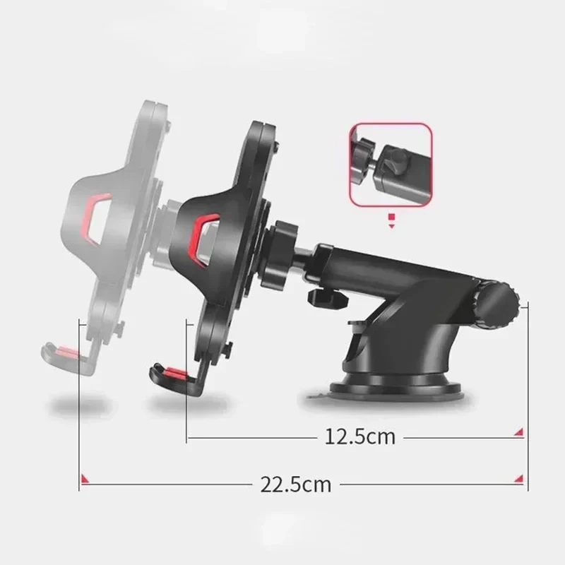 Universal Sucker Car Phone Holder 360° Rotation Windshield & Dashboard Mount Mobile Cell Support Bracket for Smartphones