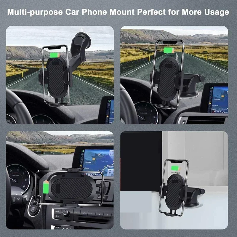 Universal Sucker Car Phone Holder 360° Rotation Windshield & Dashboard Mount Mobile Cell Support Bracket for Smartphones