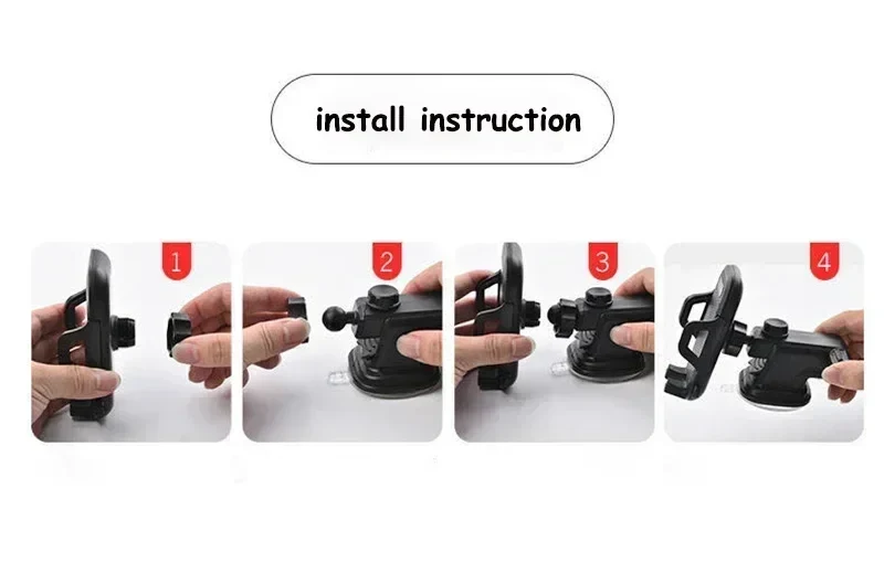 Universal Sucker Car Phone Holder 360° Rotation Windshield & Dashboard Mount Mobile Cell Support Bracket for Smartphones