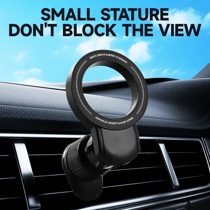 Universal Magnetic Car Phone Holder Air Vent Mount 360 Rotation Strong Suction Stable Anti-Shake One-Hand Access Compact Design