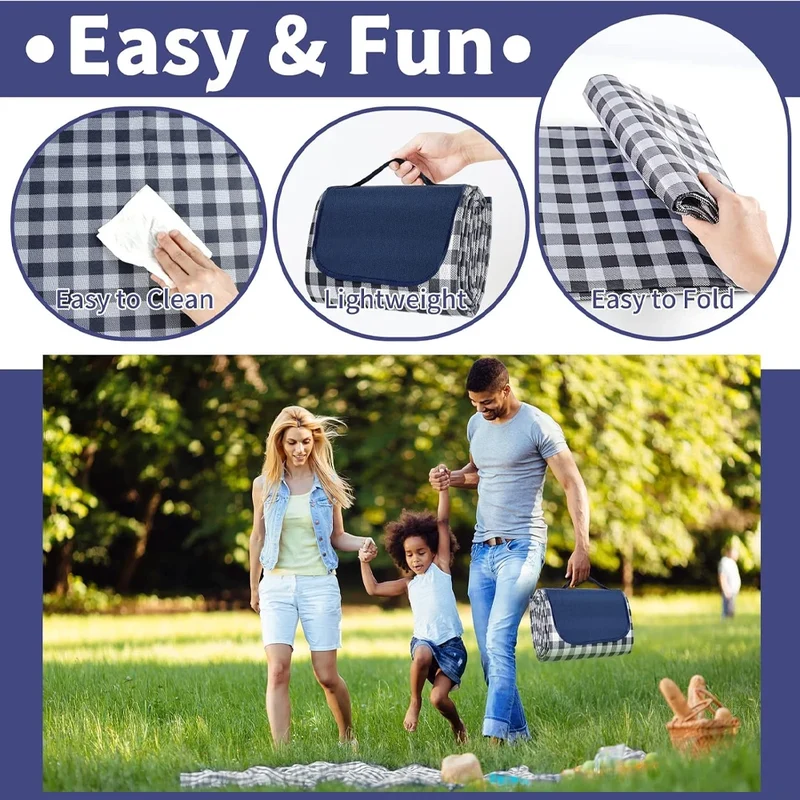 Picnic blanket Waterproof Camping blanket Travel blanket Beach blanket Picnic Mat 300x200cm XXL Foldable Portable