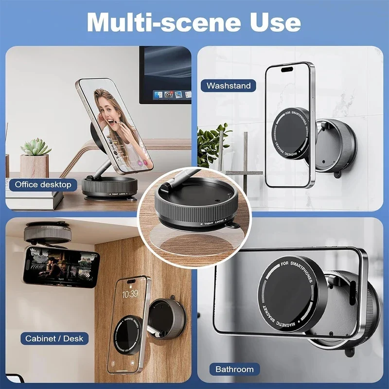 2026 Upgraded 360° Vacuum Magnetic Car Phone Holder for Magsafe 96LBS Strongest Suction 2800gf Car Mount Universal Dashboard Win