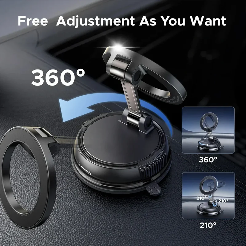 2026 Upgraded 360° Vacuum Magnetic Car Phone Holder for Magsafe 96LBS Strongest Suction 2800gf Car Mount Universal Dashboard Win