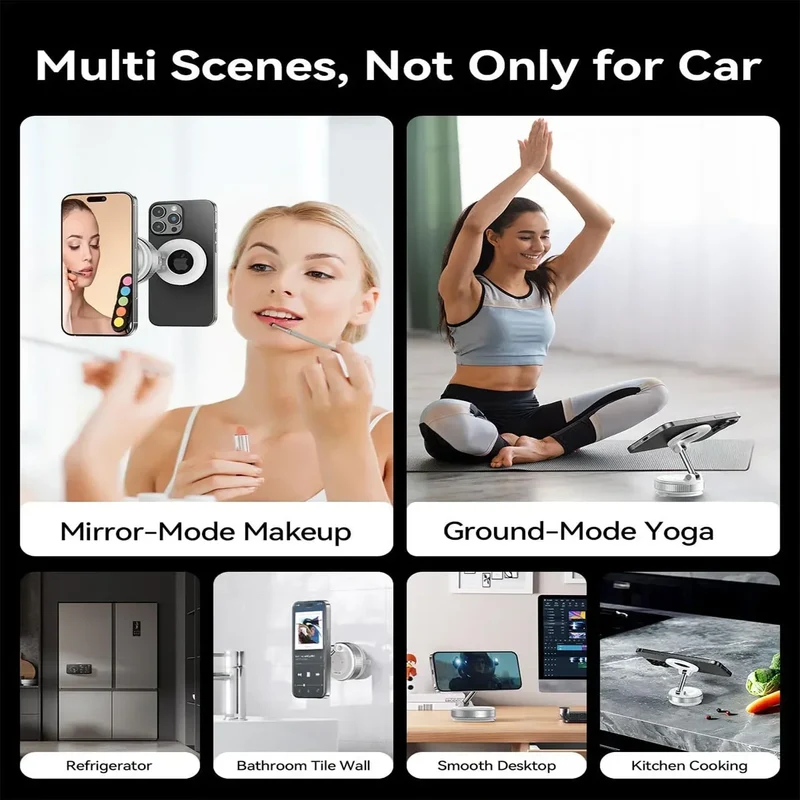 2026 Upgraded 360° Vacuum Magnetic Car Phone Holder for Magsafe 96LBS Strongest Suction 2800gf Car Mount Universal Dashboard Win