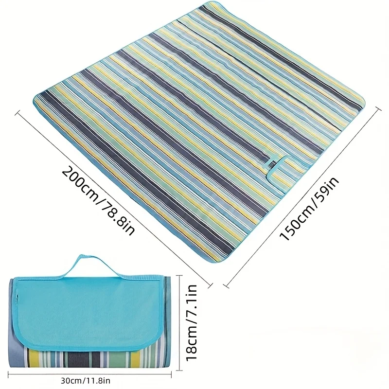 An Extra-Large Outdoor Picnic Blanket Measuring 80 Inches by 60 Inches, Ideal for The Beach, Camping, Hiking, And Vacations