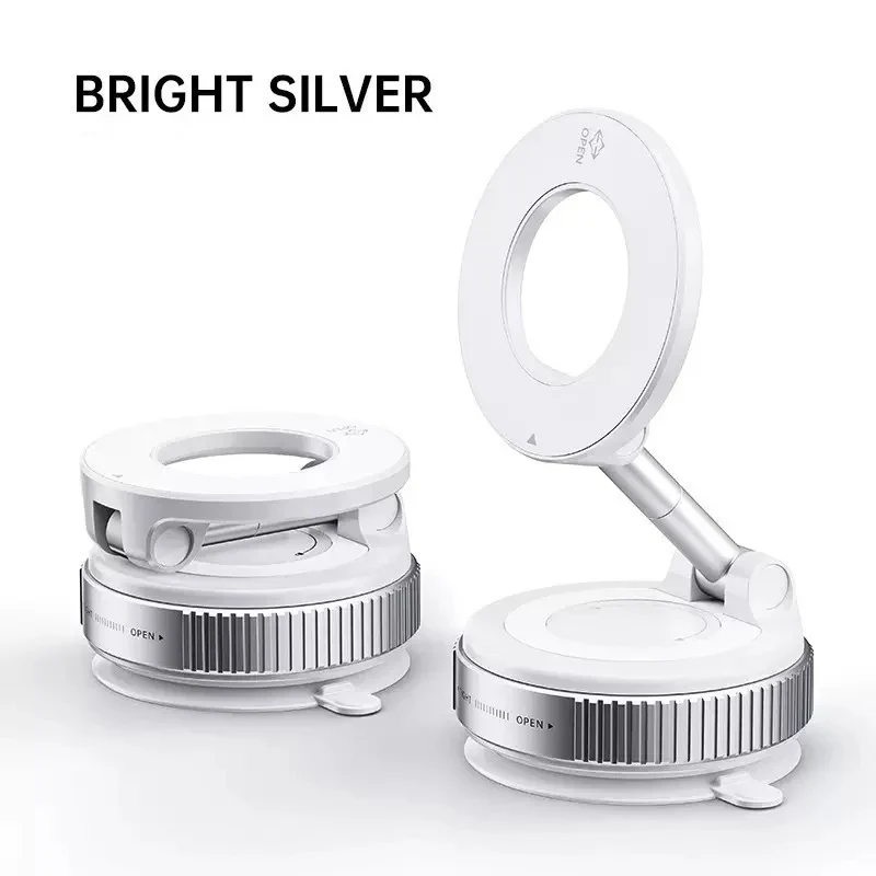 Strong Magnetic Vacuum Car Phone Holder Foldable 360° Adjustable Universal Mount for Car Dashboard Desk Bathroom & More