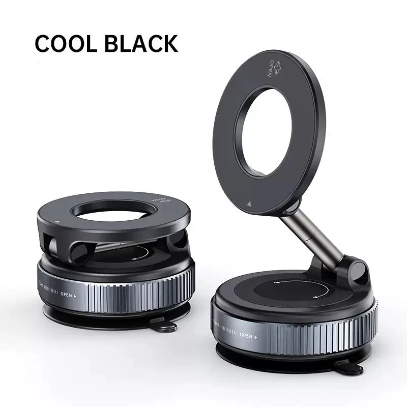 Strong Magnetic Vacuum Car Phone Holder Foldable 360° Adjustable Universal Mount for Car Dashboard Desk Bathroom & More