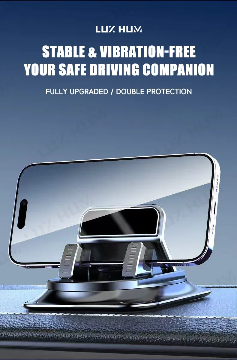 360 Rotating Car Phone Holder Dashboard Non-slip Desktop Phone Mount Stand Smartphone Universal GPS Navigation Bracket Support