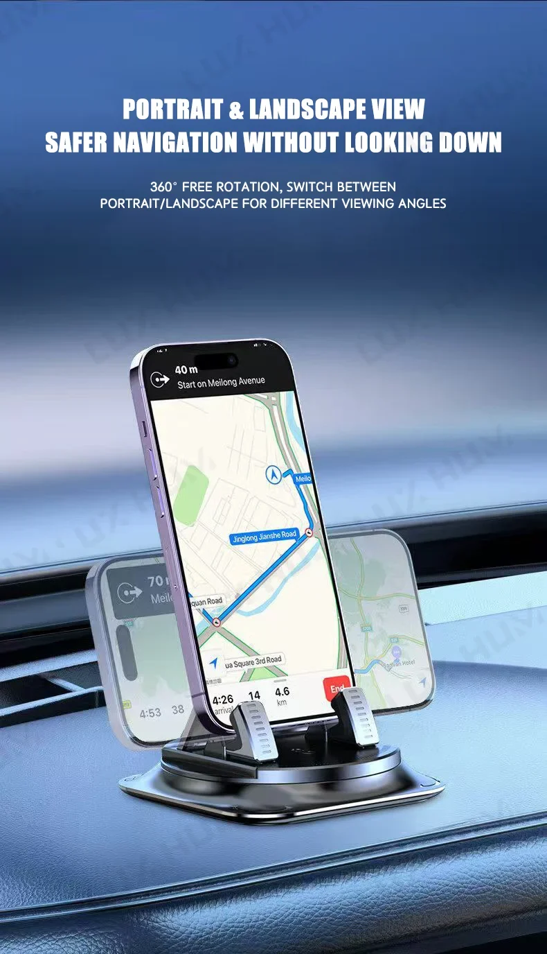 360 Rotating Car Phone Holder Dashboard Non-slip Desktop Phone Mount Stand Smartphone Universal GPS Navigation Bracket Support