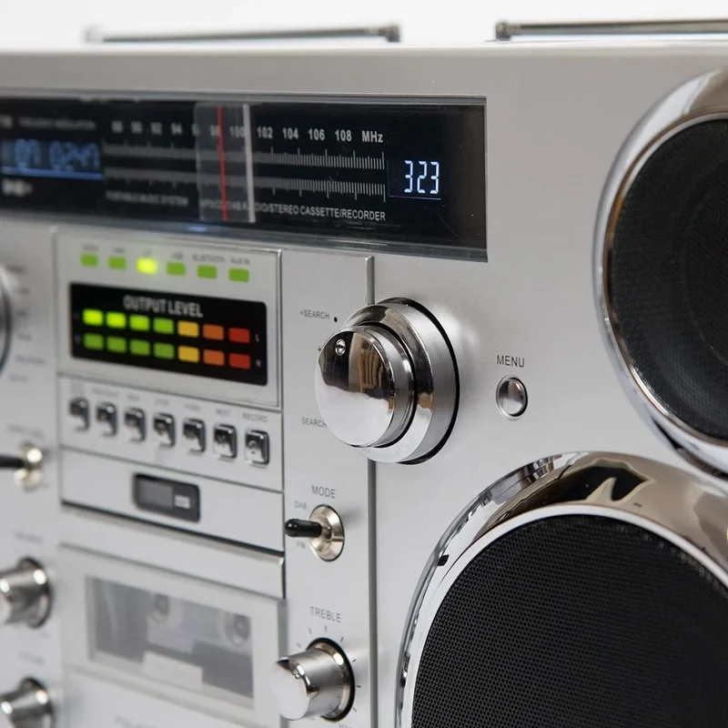 GPO Brooklyn Retro Boombox | Cassette Player, CD Player, Bluetooth Speaker, FM Radio, Portable Stereo System