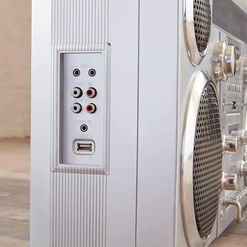 GPO Brooklyn Retro Boombox | Cassette Player, CD Player, Bluetooth Speaker, FM Radio, Portable Stereo System