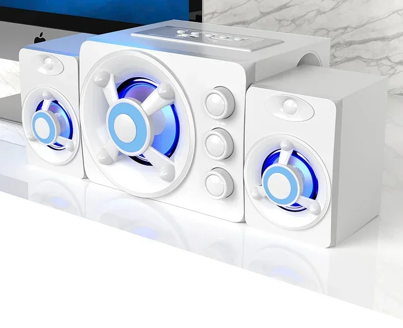 3D Hifi Stereo USB Active Bluetooth Speaker Computer Multimedia RGB Subwoofer AUX, USB, TF Suitable for TV, Computer Audio