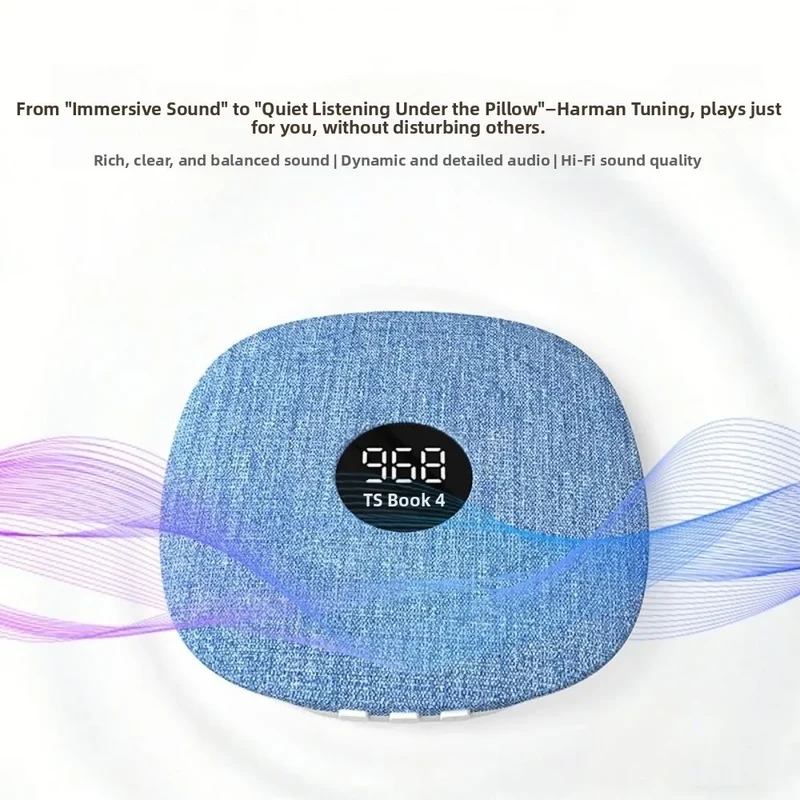 Bluetooth 5.4 Under Pillow Bluetooth Speaker Sleep Aid Bone Conduction Sound Machine TF Card Support Ultra-Thin