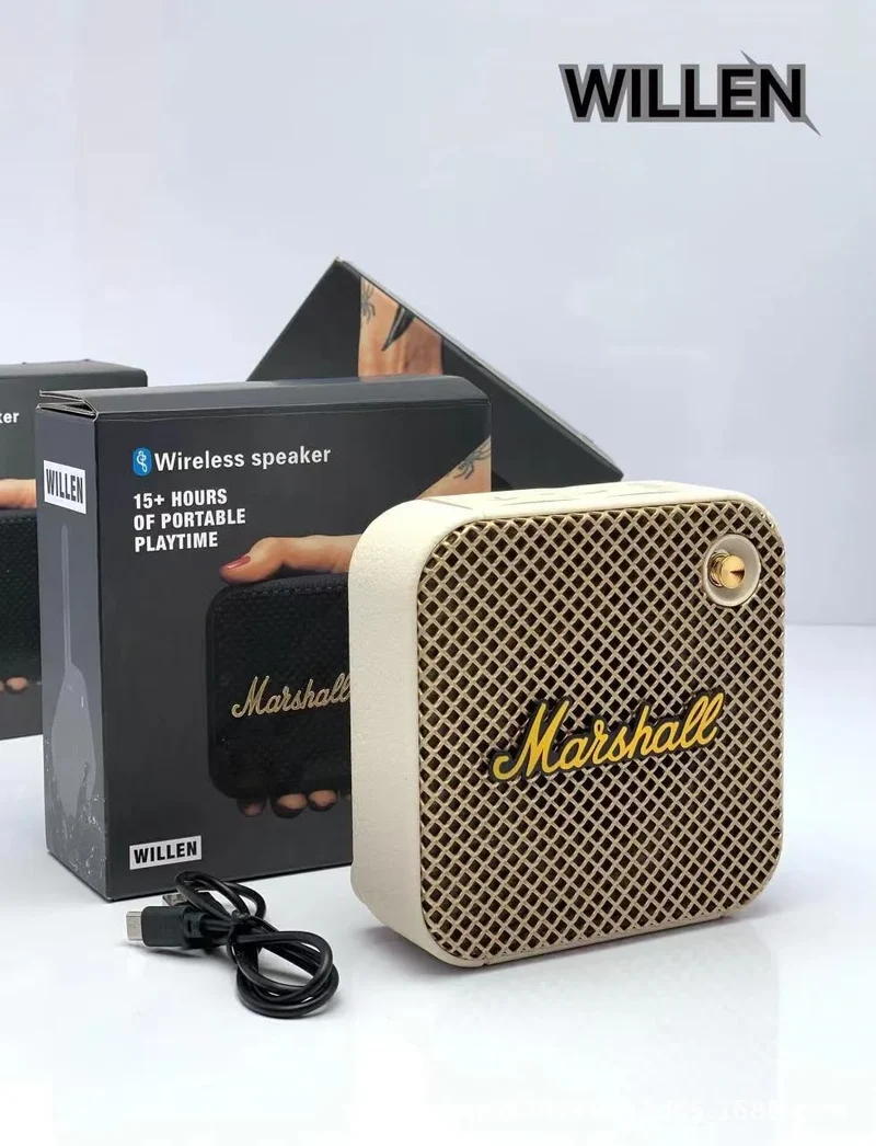 2026 Marshall Mini Retro Bluetooth Speaker, Compact Subwoofer, Portable & Long Battery Life for Outdoor Use