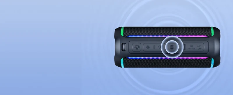 Ortizan Wireless Portable Bluetooth Speaker X30 with 40W Stereo Sound, Rich Bass, IPX7 Waterproof, 30H Playtime, TWS, LED Lights