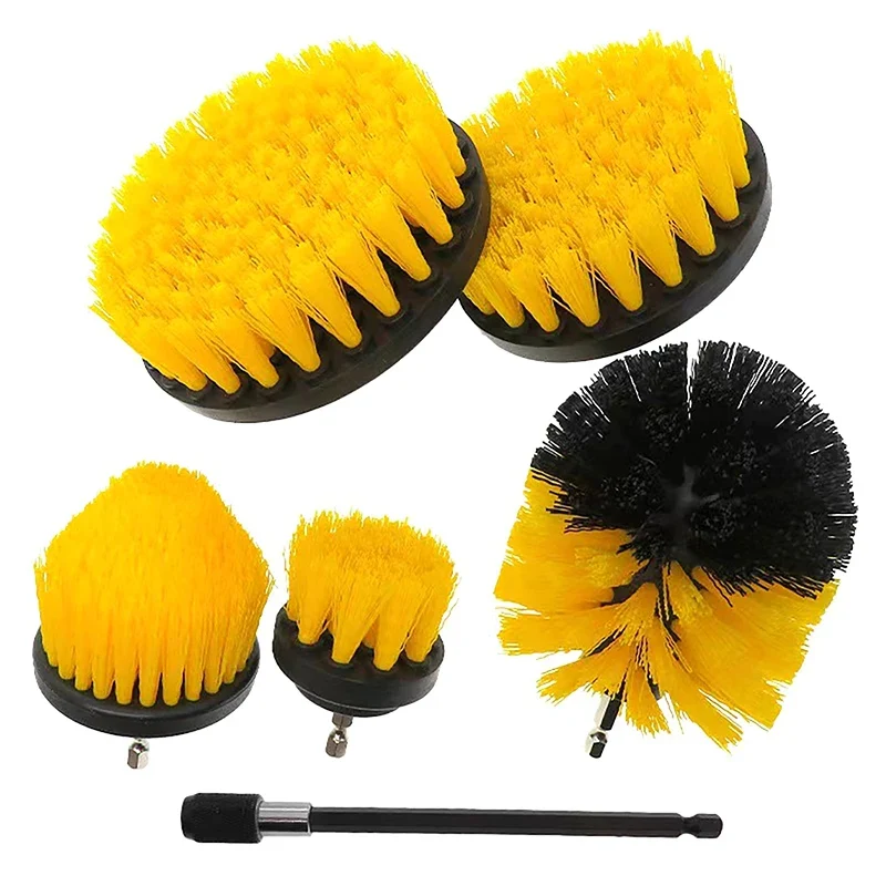 Electric Scrubber Grill Brush Kit 2/3.5/4'' Power Cleaning Brush for Car Bathroom Floor, Tub Shower Grout Nylon Attachments