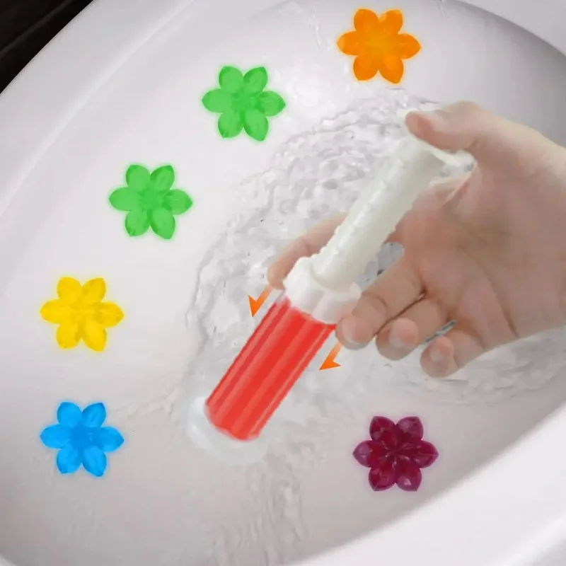 1-10Pcs Flower Gel Stamp Toilet Cleaner Air Freshener Bathroom Toilet Cleaning Gel Needle Design Fragrance Deodorant Supplies