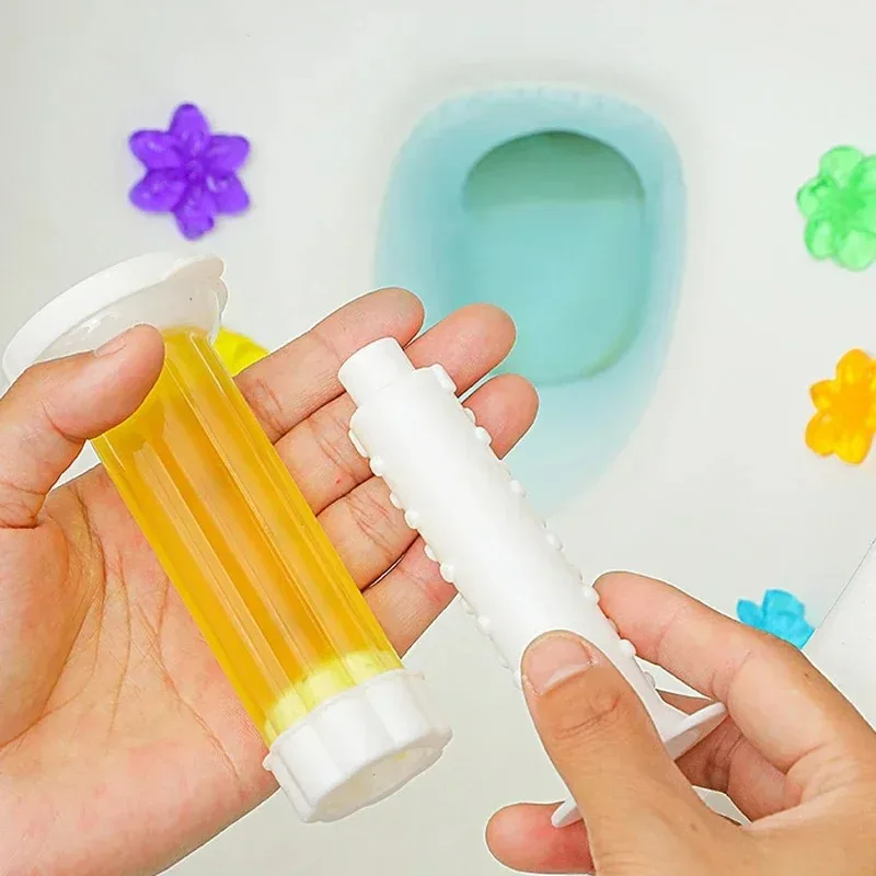 1-10Pcs Flower Gel Stamp Toilet Cleaner Air Freshener Bathroom Toilet Cleaning Gel Needle Design Fragrance Deodorant Supplies