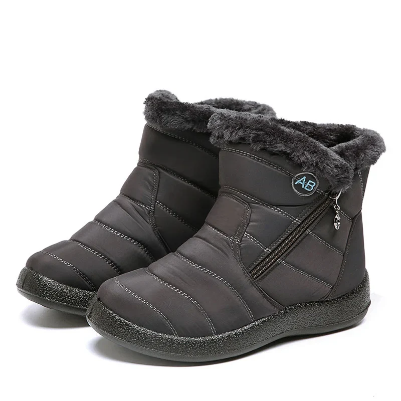Snow Women Boots Comfortable Women's Boots Waterproof Women Shoes Zipper Shoes Woman Soft Fur Women's Winter Boots Botas Mujer
