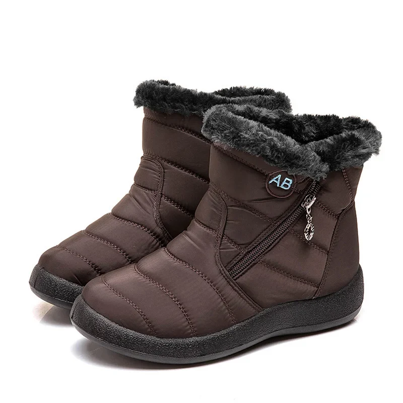 Snow Women Boots Comfortable Women's Boots Waterproof Women Shoes Zipper Shoes Woman Soft Fur Women's Winter Boots Botas Mujer