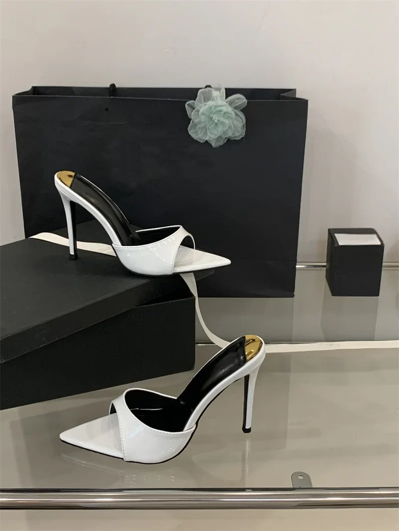 Hlieny 2026 Summer Fashion Stiletto Heels Women Pointed Toe Slippers Banquet Dress Sandals Party Wedding Mule Slides Shoes