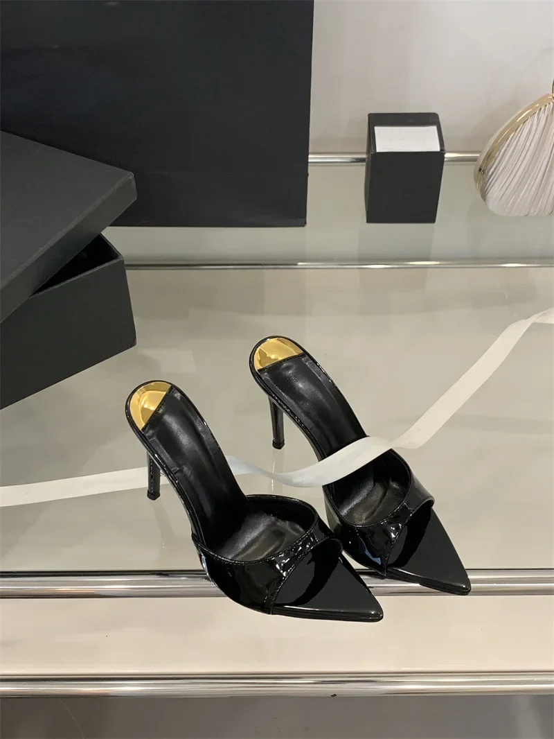 Hlieny 2026 Summer Fashion Stiletto Heels Women Pointed Toe Slippers Banquet Dress Sandals Party Wedding Mule Slides Shoes