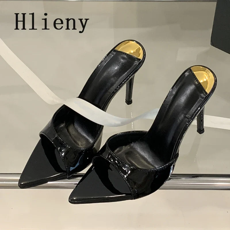 Hlieny 2026 Summer Fashion Stiletto Heels Women Pointed Toe Slippers Banquet Dress Sandals Party Wedding Mule Slides Shoes