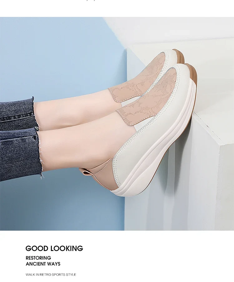 New women's 43 casual shoes, 100% genuine leather breathable and fashionable leather shoes for walking