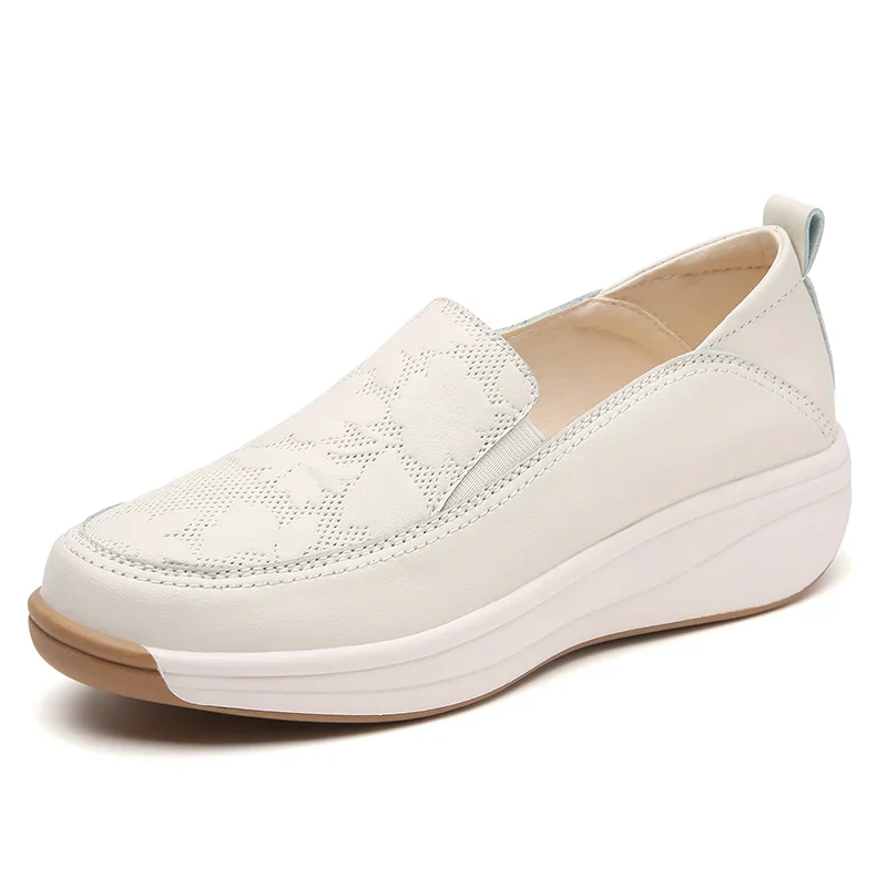 New women's 43 casual shoes, 100% genuine leather breathable and fashionable leather shoes for walking