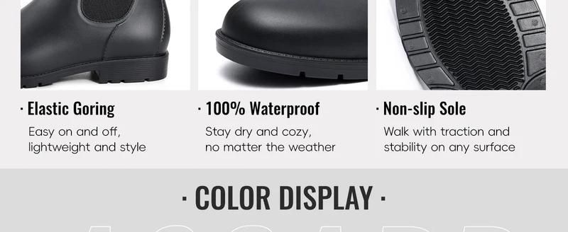 Evshine Fashion Short Rain Shoes For Women New Lady Chelsea Boots Outdoor Anti-slip Waterproof Rain Boots Sodt Rubber Ankle Boot