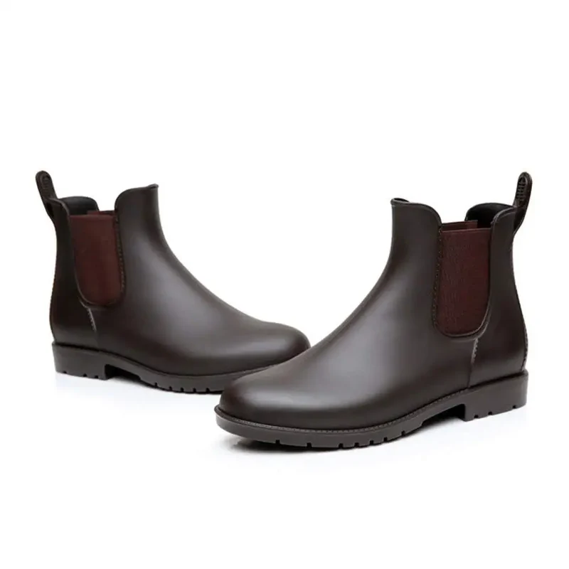 Evshine Fashion Short Rain Shoes For Women New Lady Chelsea Boots Outdoor Anti-slip Waterproof Rain Boots Sodt Rubber Ankle Boot