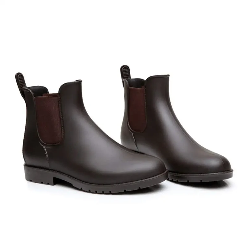Evshine Fashion Short Rain Shoes For Women New Lady Chelsea Boots Outdoor Anti-slip Waterproof Rain Boots Sodt Rubber Ankle Boot
