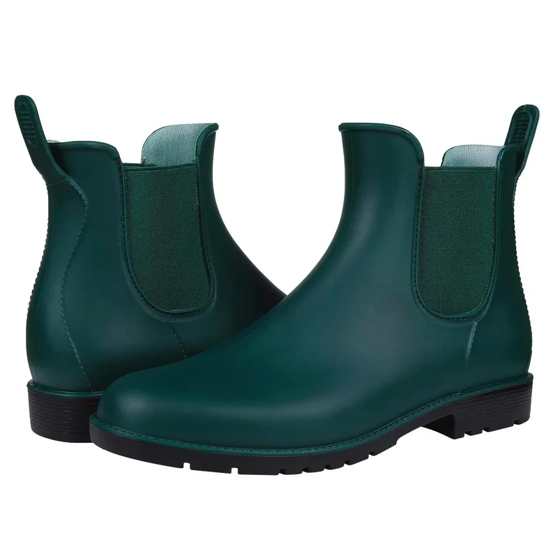 Evshine Fashion Short Rain Shoes For Women New Lady Chelsea Boots Outdoor Anti-slip Waterproof Rain Boots Sodt Rubber Ankle Boot