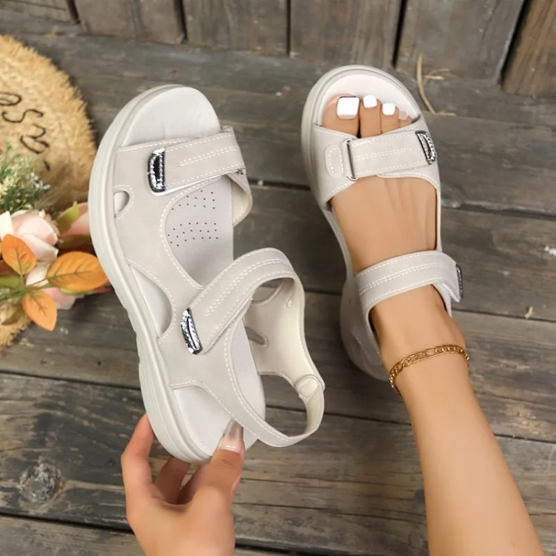 Summer Wedge Sandals for Women 2025 New Plus Size Fashion Non Slip Beach Shoes Casual Woman Lightweight Platform Sandals