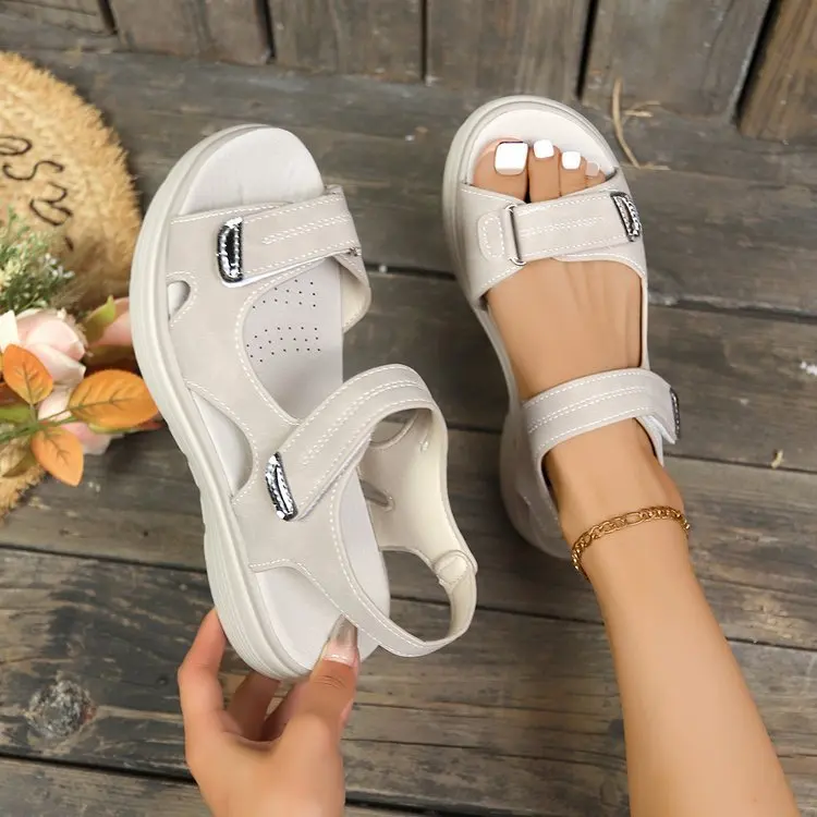 Summer Wedge Sandals for Women 2025 New Plus Size Fashion Non Slip Beach Shoes Casual Woman Lightweight Platform Sandals