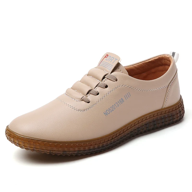 100% cowhide Women's Leather shoes New large size casual sports shoes Fashion Lightness Women's vulcanized shoes sneakers