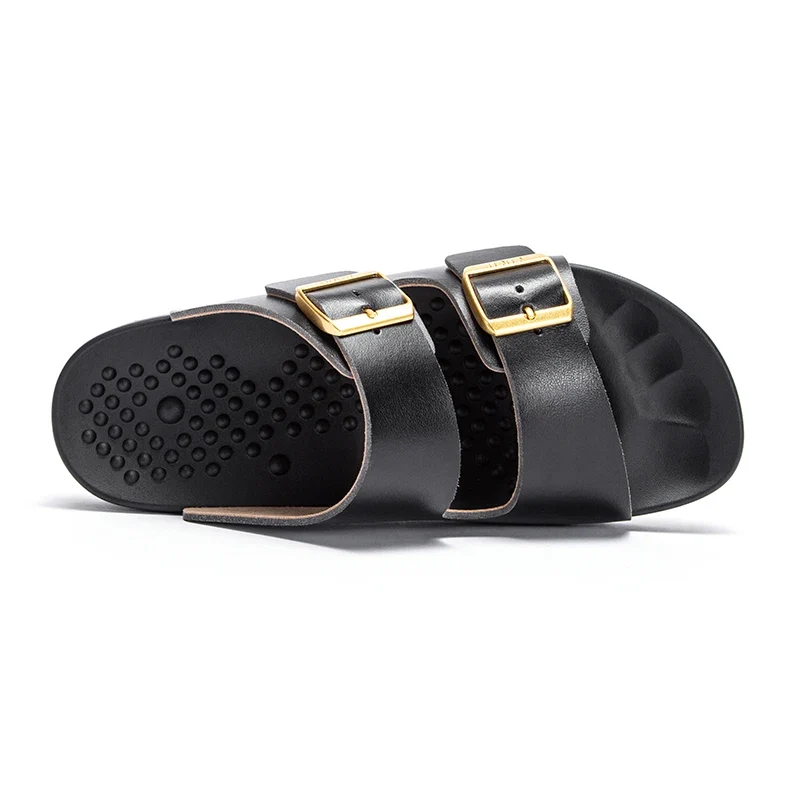 New Summer Beach Soft base massage Slippers Casual Double Buckle Non-slip Clogs Slides Women Men Slip on Flip Flop Shoe