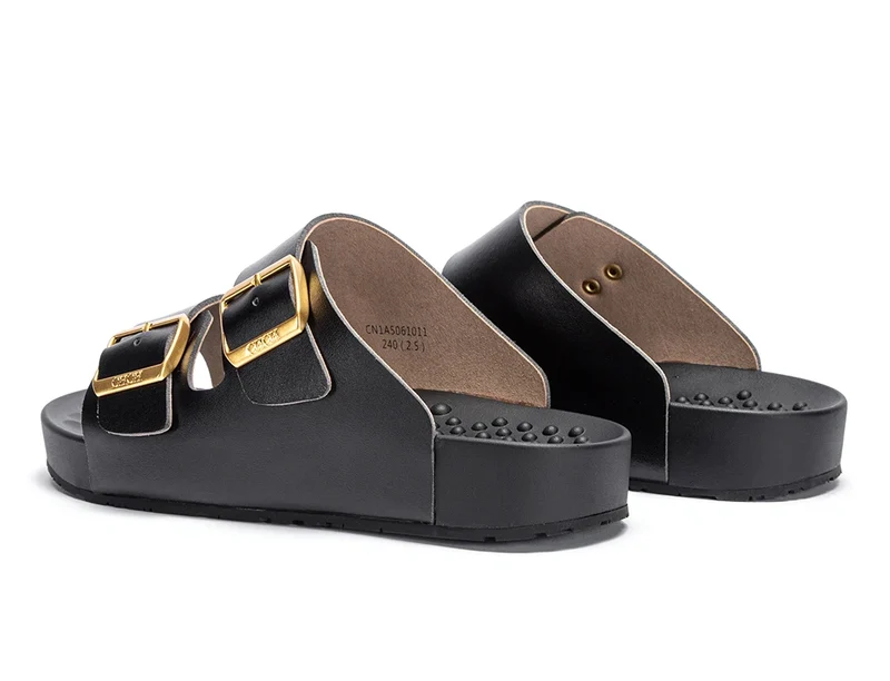 New Summer Beach Soft base massage Slippers Casual Double Buckle Non-slip Clogs Slides Women Men Slip on Flip Flop Shoe