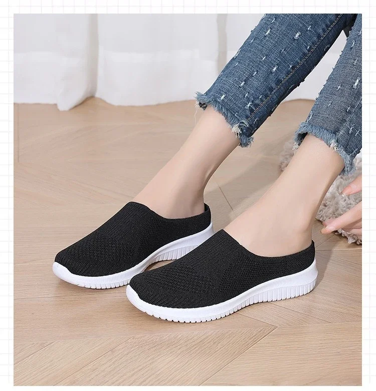 Women's Summer Shoes Plus Size Casual Single Ladies Shoes Soft Sole Cover Half Slippers Sale Shoes with Free Shipping