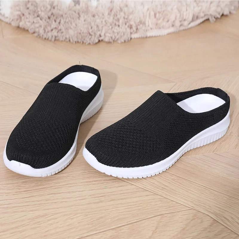 Women's Summer Shoes Plus Size Casual Single Ladies Shoes Soft Sole Cover Half Slippers Sale Shoes with Free Shipping