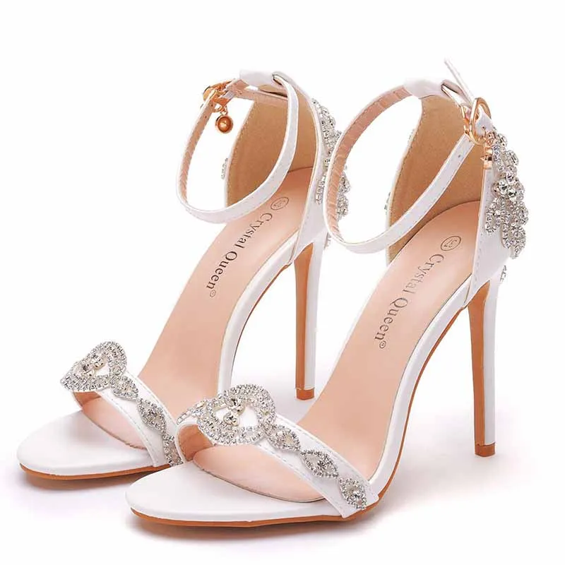 Women Sandals Summer High Heels Peep Toes Bridal Shoes Party Luxury diamond Ladies White Wedding Shoe